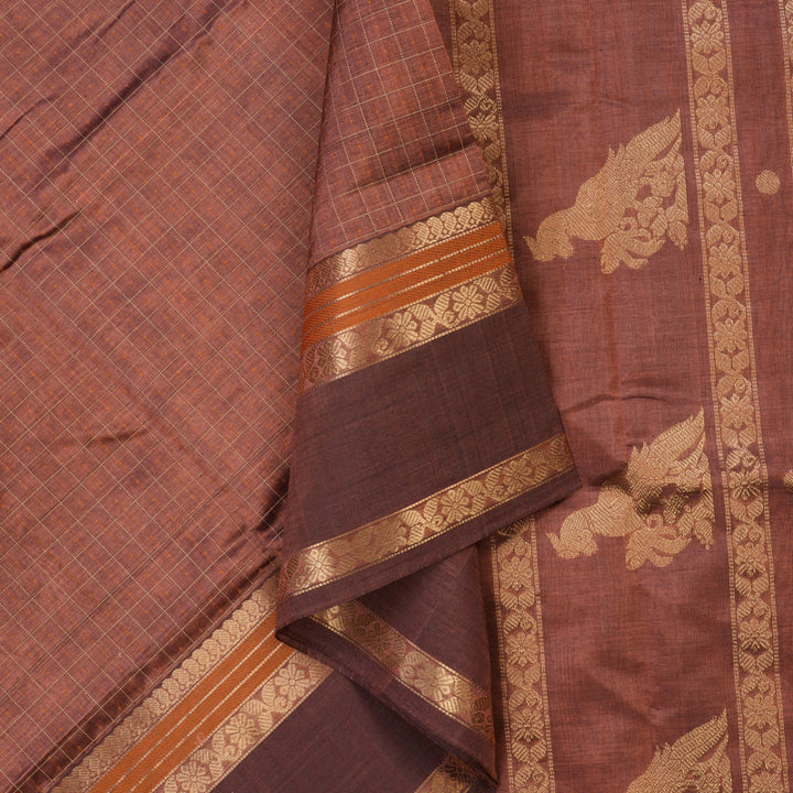 Hayagrivas Rose Gold Pure Kanchi Silk Cotton Saree KBE1955L8-9