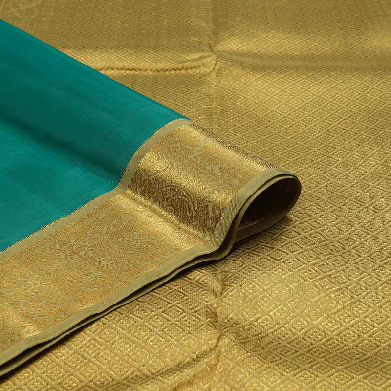 Hayagrivas Handloom Emerald Green Kanjivaram Silk Saree with Pista Green Border KBE1960L3-2