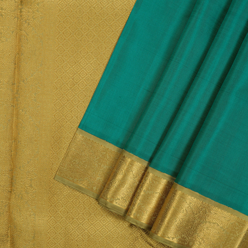 Hayagrivas Handloom Emerald Green Kanjivaram Silk Saree with Pista Green Border KBE1960L3-2