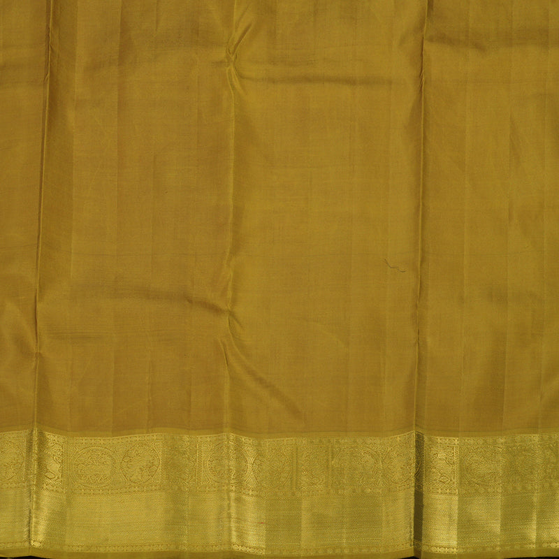 Hayagrivas Handloom Orange Kanjivaram Silk Saree with Sampanga Yellow Border KBE1960L5-1