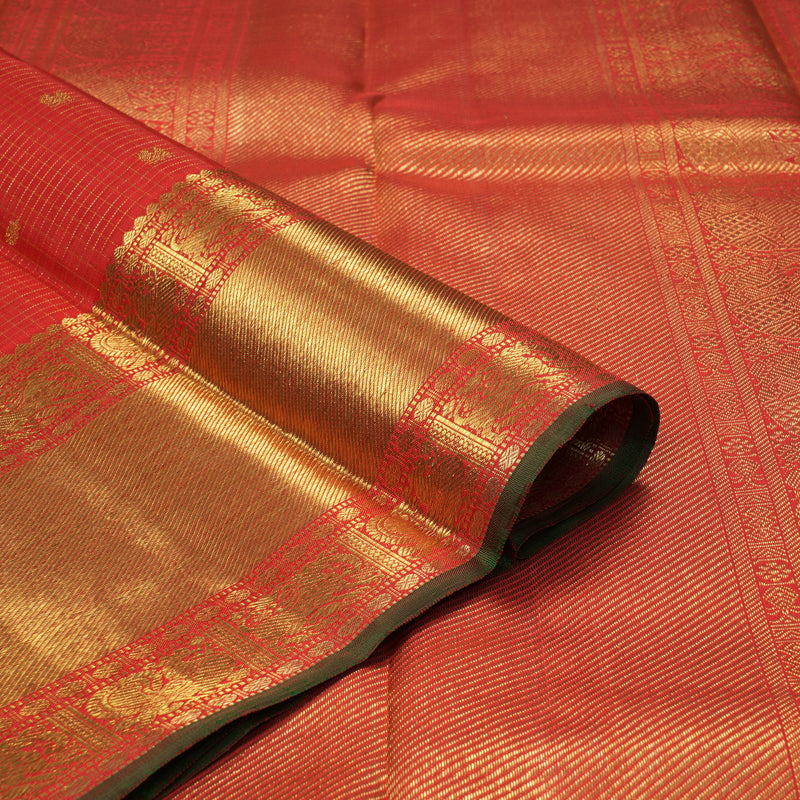 Hayagrivas Handloom Red Kanjivaram Silk Saree KBE1967L1-1