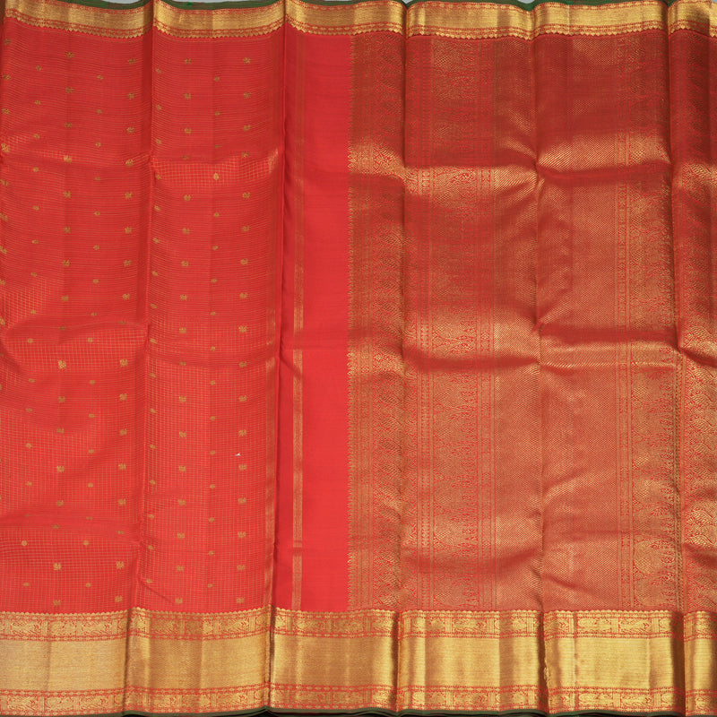 Hayagrivas Handloom Red Kanjivaram Silk Saree KBE1967L1-1