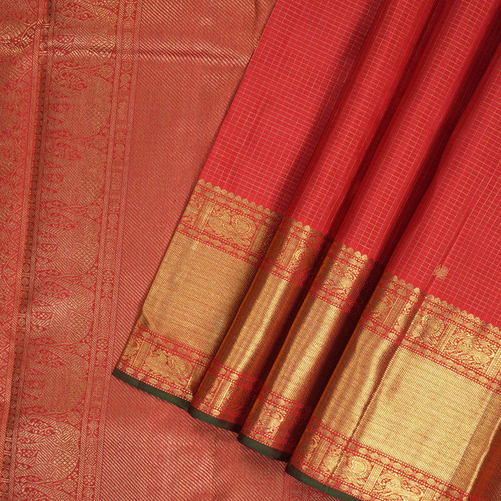 Hayagrivas Handloom Red Kanjivaram Silk Saree KBE1967L1-1