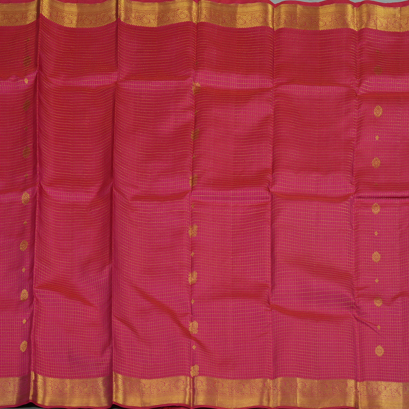 Hayagrivas Handloom Rani Pink Kanjivaram Silk Saree KBE196D8-1