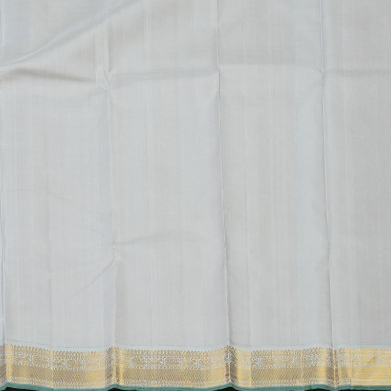 Hayagrivas Handloom Turmeric Yellow Kanjivaram Silk Saree with Light Grey Border KBE1970L1-2