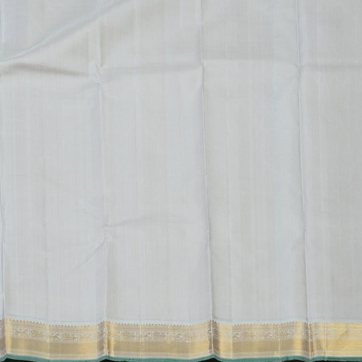 Hayagrivas Handloom Turmeric Yellow Kanjivaram Silk Saree with Light Grey Border KBE1970L1-2