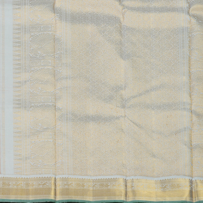 Hayagrivas Handloom Turmeric Yellow Kanjivaram Silk Saree with Light Grey Border KBE1970L1-2