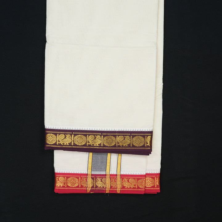 Hayagrivas Handloom 9*5 Cotton Dhothi KBE1973L1-1