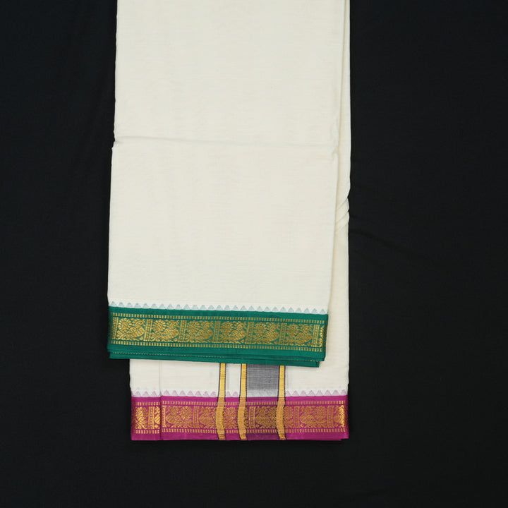 Hayagrivas Handloom 9*5 Cotton Dhothi KBE1973L1-1