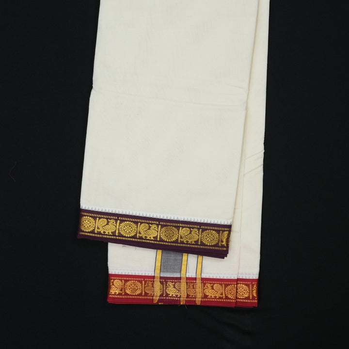Hayagrivas Handloom 9*5 Cotton Dhothi KBE1973L1-1