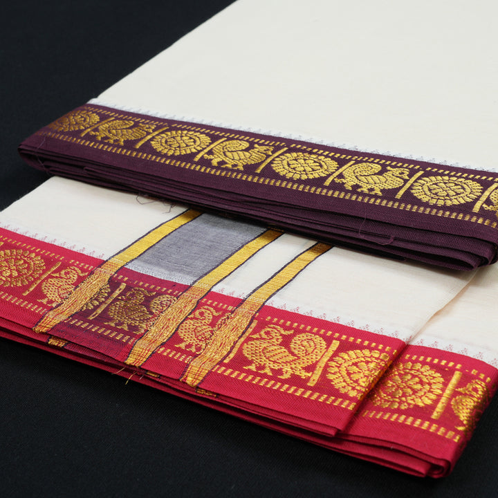 Hayagrivas Handloom 9*5 Cotton Dhothi KBE1973L1-1