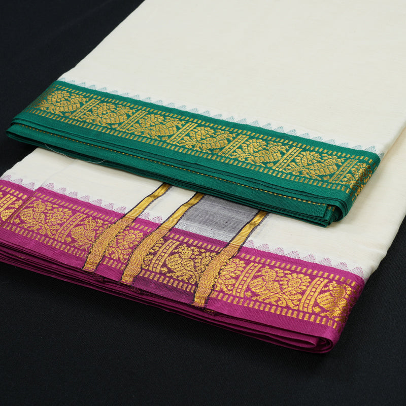 Hayagrivas Handloom 9*5 Cotton Dhothi KBE1973L1-1