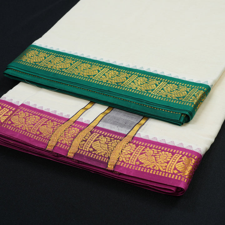 Hayagrivas Handloom 9*5 Cotton Dhothi KBE1973L1-1