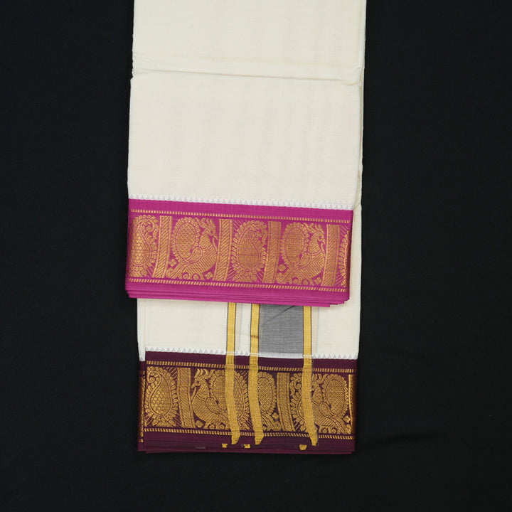 Hayagrivas Handloom 9*5 Cotton Dhothi KBE1973L4-1