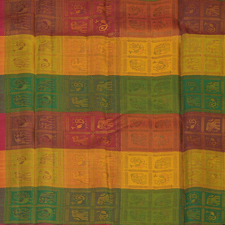 Hayagrivas Handloom Cream Kanjivaram Silk Saree KBE1975L1-1