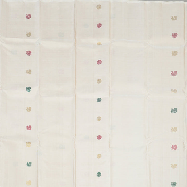 Hayagrivas Handloom Cream Kanjivaram Silk Saree KBE1975L1-1