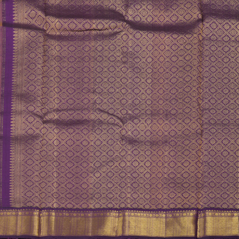 Hayagrivas Handloom Sandal Kanjivaram Silk Saree with Violet Border KBE2271B12-1