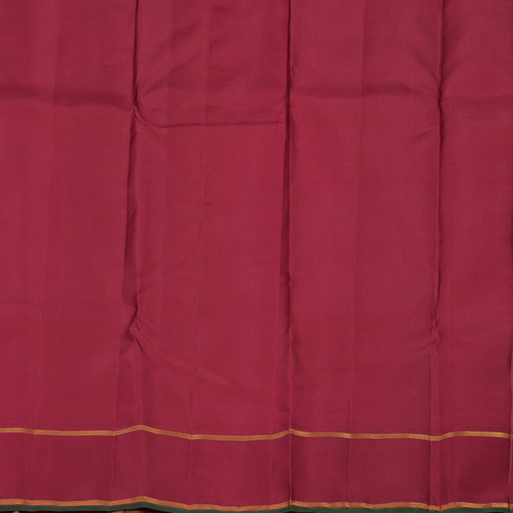 Hayagrivas Handloom Milk-White Kanjivaram Silk Saree with Maroon border KBE1977L1-1