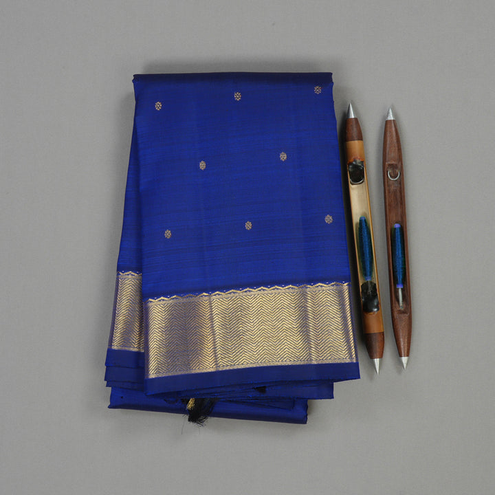 Hayagrivas Handloom Kanjivaram Silk Saree in Blue KBE197D1-1