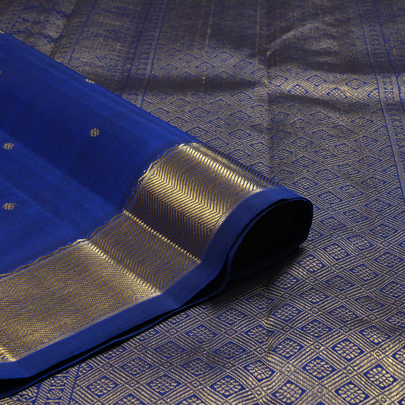 Hayagrivas Handloom Kanjivaram Silk Saree in Blue KBE197D1-1