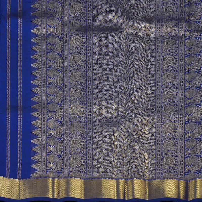 Hayagrivas Handloom Kanjivaram Silk Saree in Blue KBE197D1-1