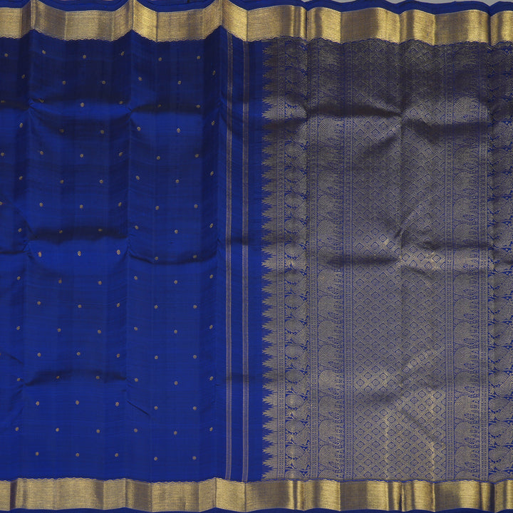 Hayagrivas Handloom Kanjivaram Silk Saree in Blue KBE197D1-1