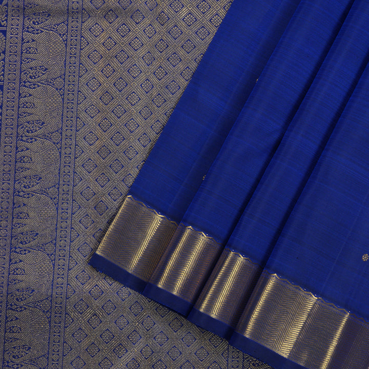 Hayagrivas Handloom Kanjivaram Silk Saree in Blue KBE197D1-1