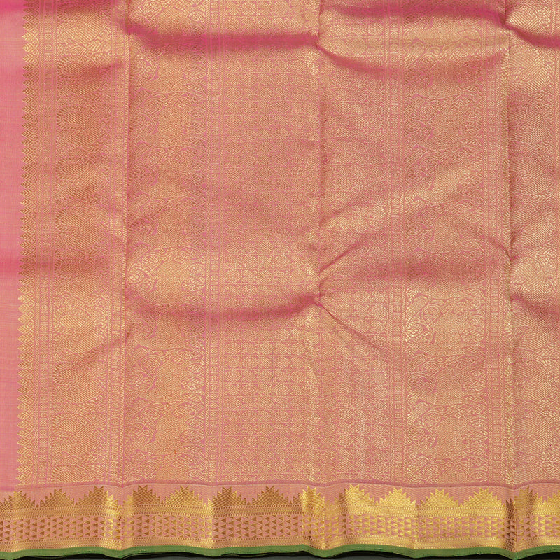 Hayagrivas Handloom Kanjivaram Silk Saree in Baby Pink KBE197D2-1