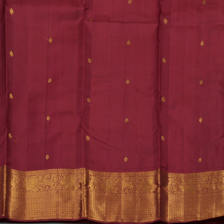 Hayagrivas Handloom Sky Blue Kanjivaram Silk Saree with Maroon Border KBE1982L1-1