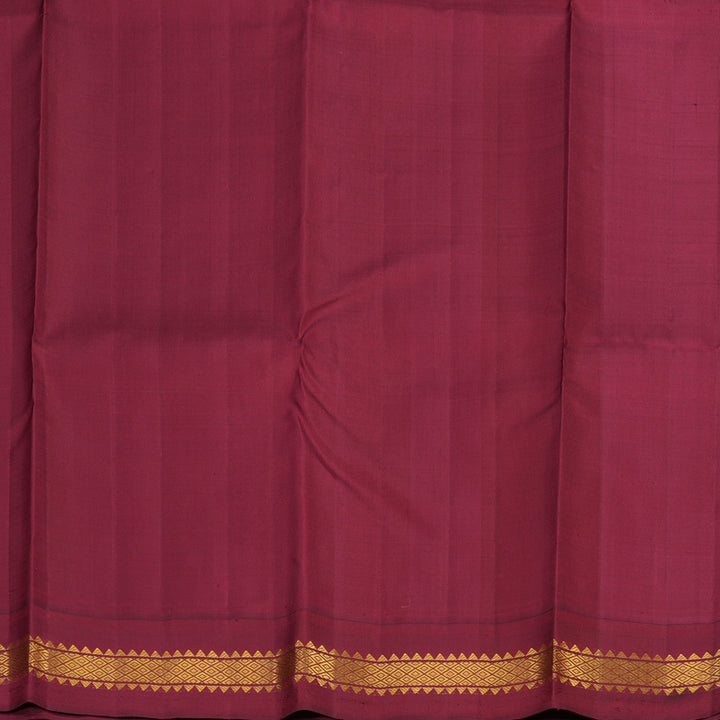 Hayagrivas Handloom Dark Grey Kanjivaram Silk Saree with Maroon border KBE1982L7-1