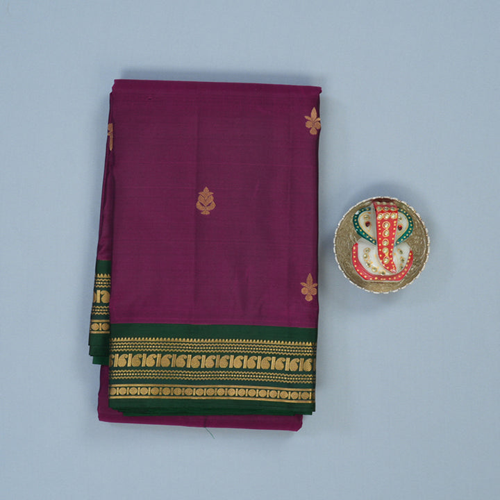 Hayagrivas Handloom Purple Kanjivaram Silk Saree KBE1985L2-32