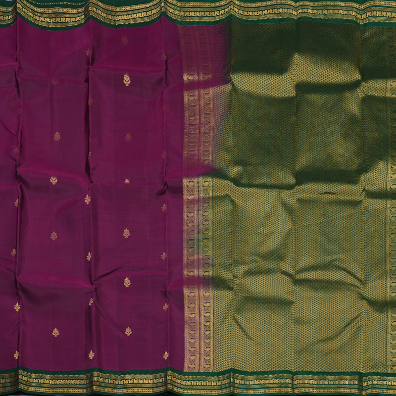 Hayagrivas Handloom Purple Kanjivaram Silk Saree KBE1985L2-32