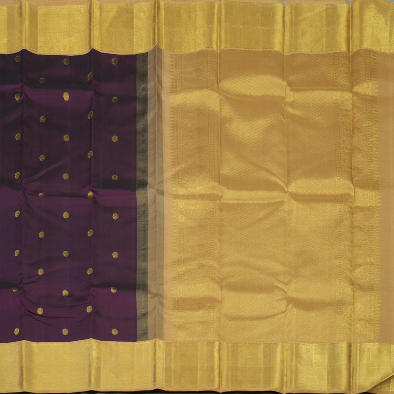 Hayagrivas Handloom Purple Kanjivaram Silk Saree with Sandal Border KBE1990L7-1
