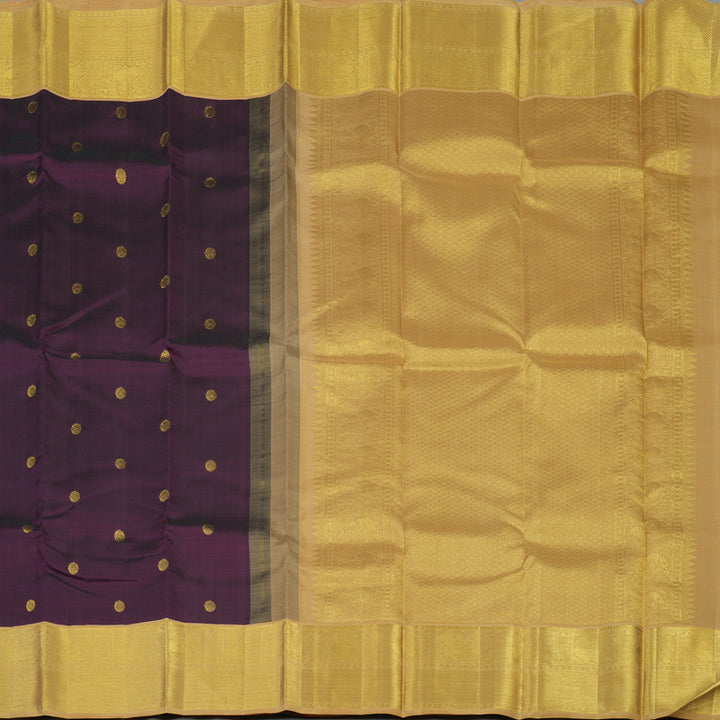 Hayagrivas Handloom Purple Kanjivaram Silk Saree with Sandal Border KBE1990L7-1