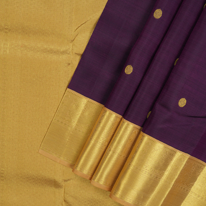 Hayagrivas Handloom Purple Kanjivaram Silk Saree with Sandal Border KBE1990L7-1