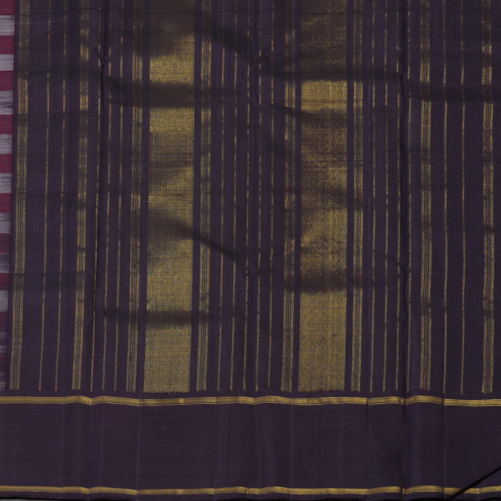 Hayagrivas Handloom Multicolour Checks Kanjivaram Silk Saree with Deep Plum border KBE1991L1-1