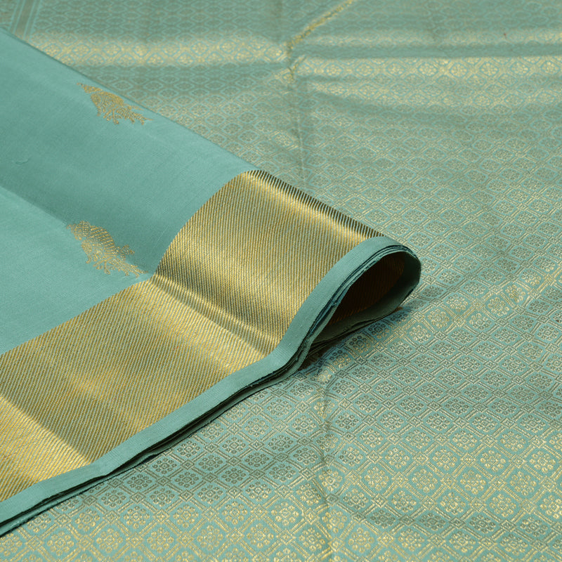 Hayagrivas Handloom Pale Blue Kanjivaram Silk Saree KBE1999L18-1