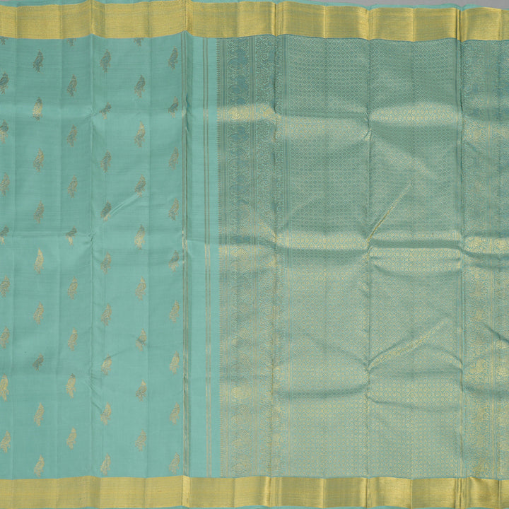 Hayagrivas Handloom Pale Blue Kanjivaram Silk Saree KBE1999L18-1