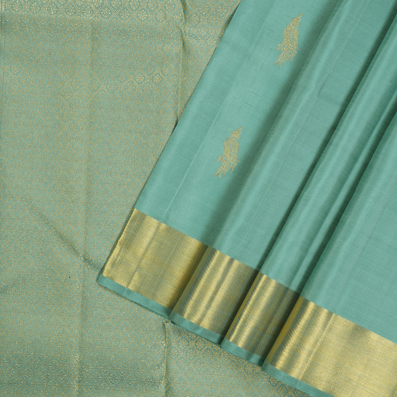 Hayagrivas Handloom Pale Blue Kanjivaram Silk Saree KBE1999L18-1