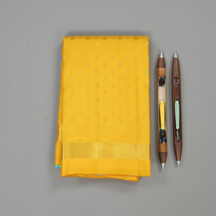 Hayagrivas Handloom Yellow Kanjivaram Silk Saree KBE1999L34-1