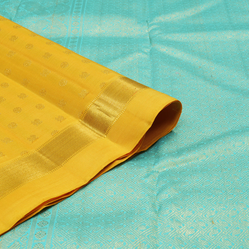 Hayagrivas Handloom Yellow Kanjivaram Silk Saree KBE1999L34-1