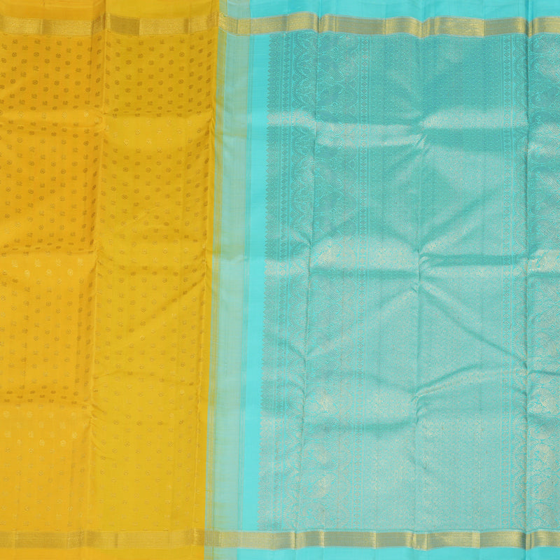 Hayagrivas Handloom Yellow Kanjivaram Silk Saree KBE1999L34-1