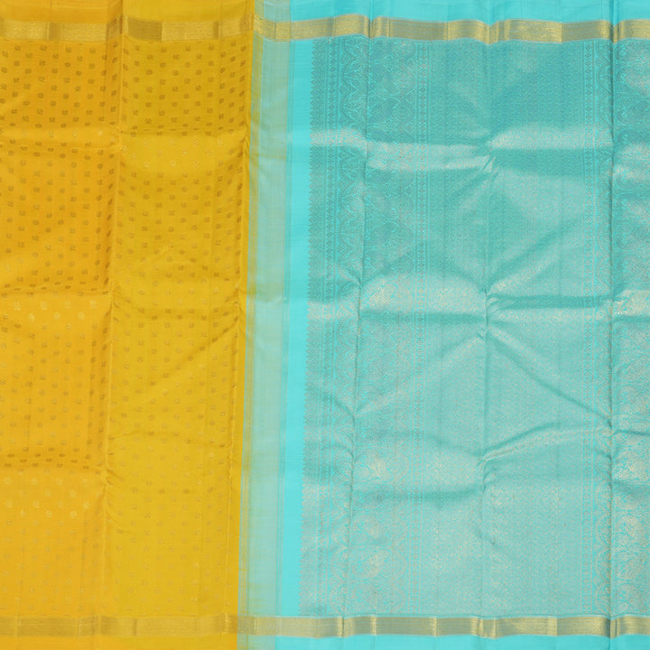 Hayagrivas Handloom Yellow Kanjivaram Silk Saree KBE1999L34-1