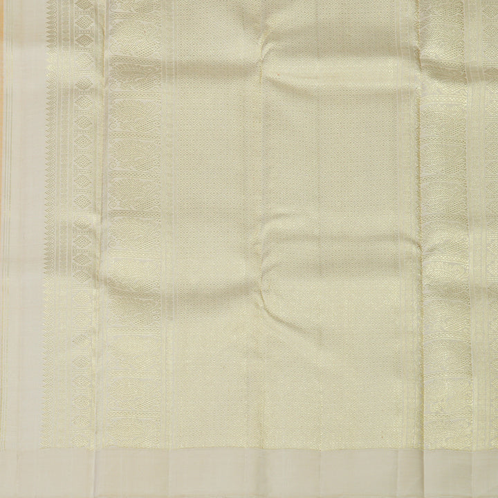 Hayagrivas Handloom Mild Peach Kanjivaram Silk Saree with Cream Border KBE1999L45-1