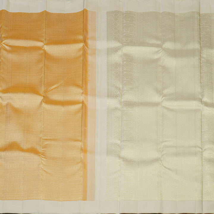 Hayagrivas Handloom Mild Peach Kanjivaram Silk Saree with Cream Border KBE1999L45-1