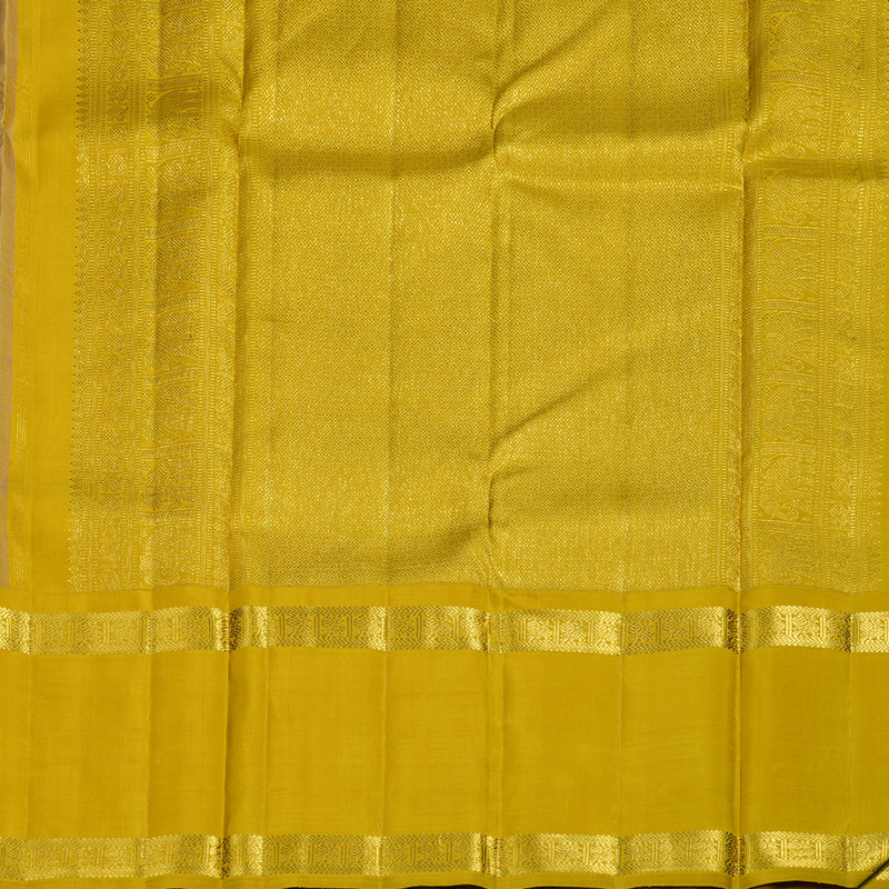 Hayagrivas Handloom Lilac Kanjivaram Silk Saree with Sampanga Yellow Border KBE1999L49-1