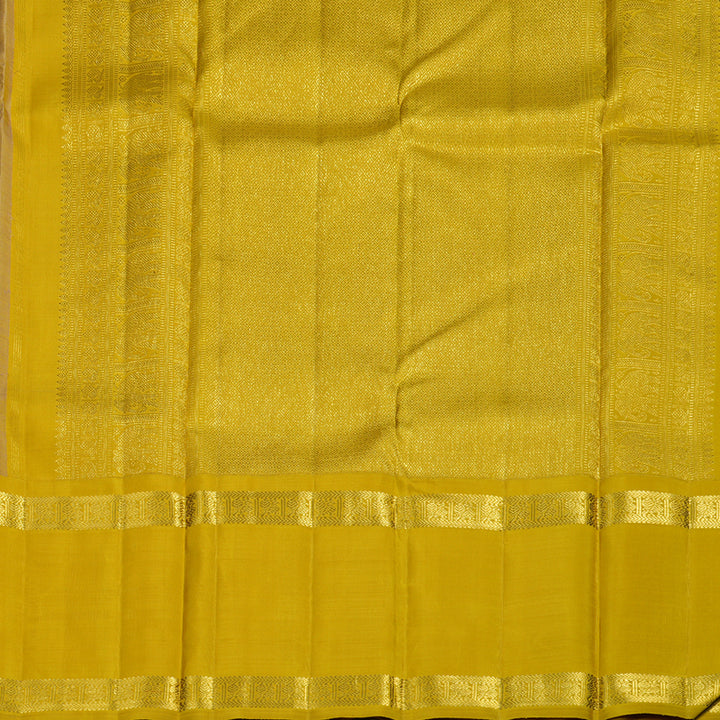 Hayagrivas Handloom Lilac Kanjivaram Silk Saree with Sampanga Yellow Border KBE1999L49-1