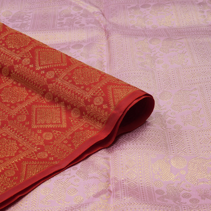 Hayagrivas Handloom Red Kanjivaram Silk Saree KBE1999L6-1