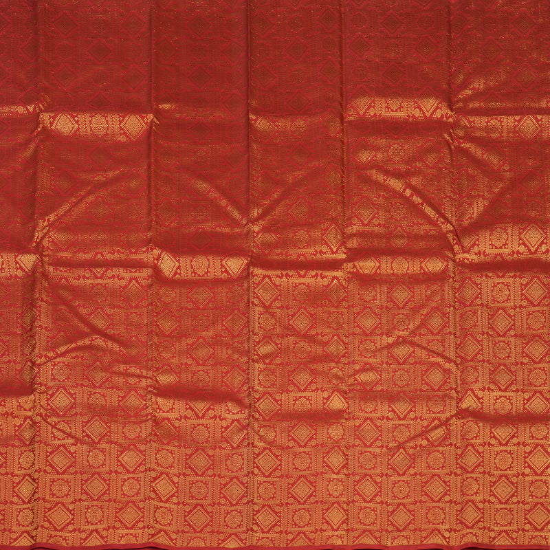 Hayagrivas Handloom Red Kanjivaram Silk Saree KBE1999L6-1