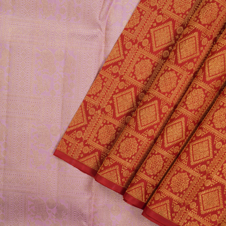 Hayagrivas Handloom Red Kanjivaram Silk Saree KBE1999L6-1